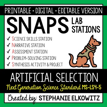 Preview of MS-LS4-5 Artificial Selection Lab Activity | Printable, Digital & Editable