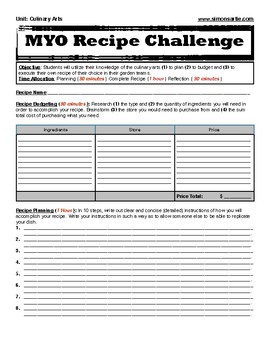 Preview of MS NGSS: Make Your Own Recipe