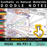 MS-PS1-3 Synthetic and Natural Materials Doodle Notes plus