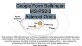 MS-PS2-2 Asteroid Orbits- Google Form Bellringer