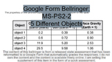 MS-PS2-2 Five Different Solar System Objects Google Form B
