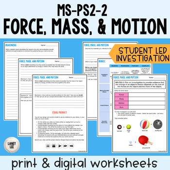 Preview of MS-PS2-2: Force, Mass, & Motion Investigation 