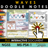 MS-PS4-1 Waves NGSS Doodle Notes with Interactive!