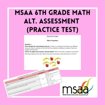 Preview of MSAA 6th Grade Math Alt Assessment (Practice Test) 