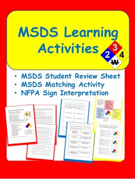 Preview of MSDS - Material Safety Data Sheet Learning Activities