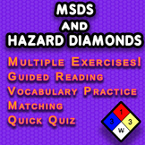 MSDS and Fire Hazard Diamond Reading Handouts with Quizzes