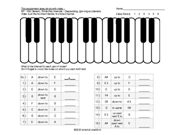 Preview of MT - 03b White Key / Generic Intervals, descending, accidentals