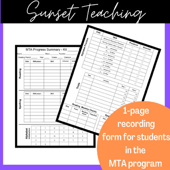 Preview of MTA Student Record Form