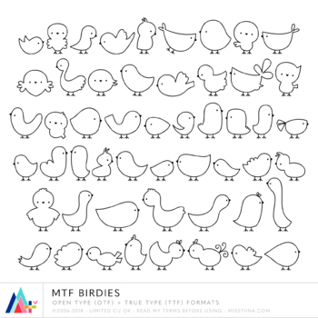 Preview of MTF Birdies :: Commercial Use :: Miss Tiina Fonts