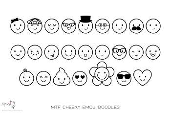 Preview of MTF Cheeky Emoji Doodles : FREE Personal Use Font
