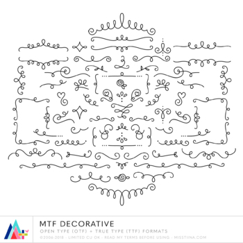 Preview of MTF Decorative Doodles Font :: Commercial Use :: Miss Tiina Fonts