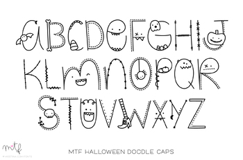 Preview of MTF Halloween Doodle Caps : FREE Personal Use Font