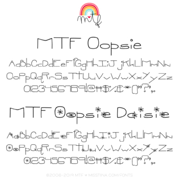 Preview of MTF Oopsie + MTF Oopsie Daisie - 2 Fonts :: Personal Use :: Miss Tiina Fonts