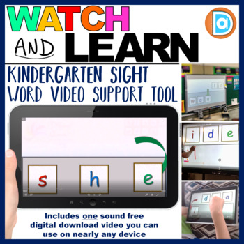 Preview of She | Watch & Learn Sight Words, Kindergarten Sight Word Support Resource
