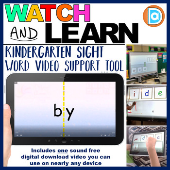 Preview of By | Watch & Learn Sight Words, Kindergarten Sight Word Support Resource