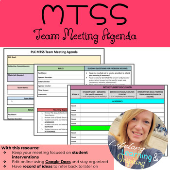 Preview of MTSS Team Meeting Agenda Template - **GOOGLE DOC**