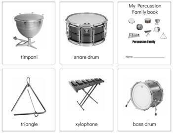 Preview of MU006 (GOOGLE): PERCUSSION family (3 part cards & book making set) (9pgs)