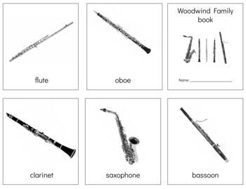 Preview of MU008 (GOOGLE): WOODWIND family (3 part cards & book making set) (5pgs)