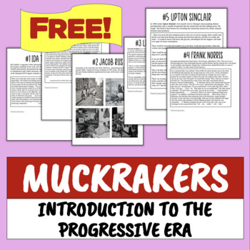 Preview of MUCKRAKERS! Introduction to the Progressive Era. Free Resource!