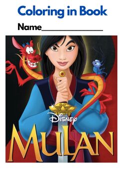 Preview of MULAN FILM - Coloring in Book (24 pages), US Spelling