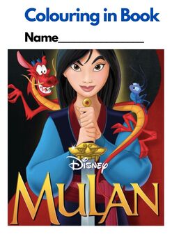 Preview of MULAN FILM - Colouring in Book (24 pages), UK Spelling