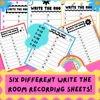 Preview of MULTIPLE OPTIONS FOR WRITE THE ROOM RECORDING SHEETS: 1-10 THROUGH 1-24!!