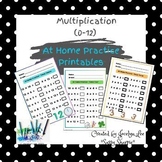 MULTIPLICATION (0-12)  Facts Practice Worksheets