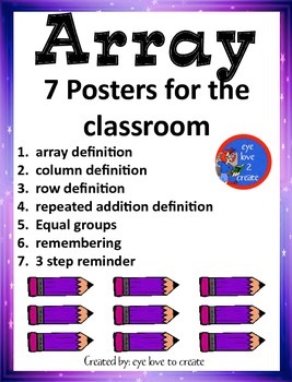 Preview of MULTIPLICATION ARRAY POSTERS {7} FOR THE CLASSROOM
