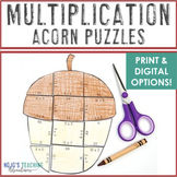 MULTIPLICATION Acorn Math Activity, Center Game, or Craft 