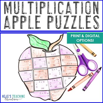 Preview of MULTIPLICATION Apple Activities | Fall Math Games | Johnny Appleseed Craft