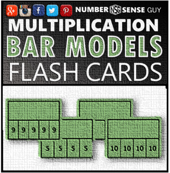 Preview of MULTIPLICATION BAR MODEL FLASH CARDS