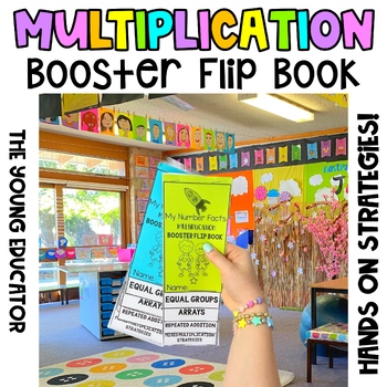 Preview of MULTIPLICATION BOOSTER FLIP BOOK - EQUAL GROUPS, ARRAYS, REPEATED ADDITION