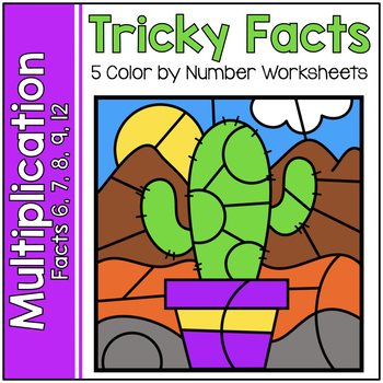 Color By Number Multiplication, Math Coloring Books For Kids Ages 6,7,8,9