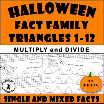 Preview of MULTIPLICATION & DIVISION FACT FAMILY TRIANGLES HALLOWEEN
