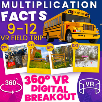 Preview of MULTIPLICATION FACTS 9-12  360 VR DIGITAL BREAKOUT / ESCAPE ROOM
