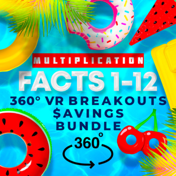 Preview of MULTIPLICATION FACTS DIGITAL 36O VR ESCAPE ROOM/BREAKOUTS $AVINGS BUNDLE