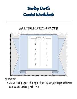 Preview of MULTIPLICATION FACTS: Version 1 of 5