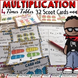 MULTIPLICATION: FOUR TIMES TABLES FACTS: SCOOT CARDS