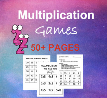 Preview of MULTIPLICATION GAMES / NO PREP NEEDED/ 50+ PAGES HANDOUTS/WORKSHEETS