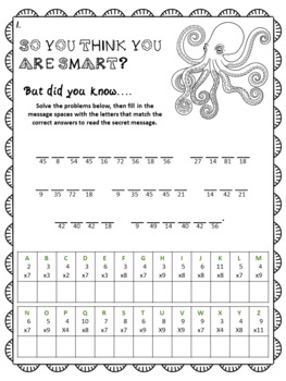 multiplication mystery hidden message worksheets by box of