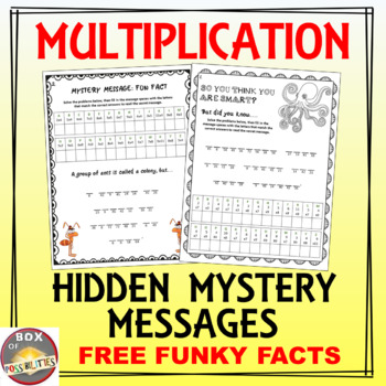 Preview of MULTIPLICATION MYSTERY HIDDEN MESSAGE WORKSHEETS