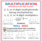 MULTIPLICATION Multiplying multi-digit numbers  (dice)