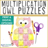 MULTIPLICATION Owl Math Puzzles | Make a Halloween Colorin