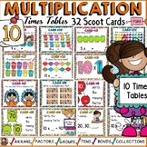 MULTIPLICATION: TEN TIMES TABLES FACTS: SCOOT CARDS
