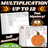 MULTIPLICATION UP TO 12 FALL MYSTERY ACTIVITY 2ND 3RD 4TH 