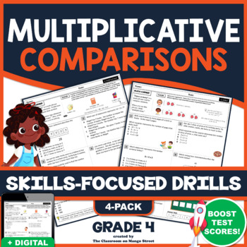 Preview of MULTIPLICATIVE COMPARISONS: Skills-Boosting Math Worksheets | GRADE 4