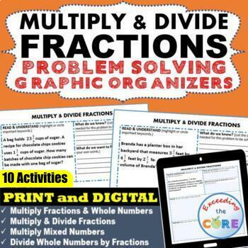 Preview of MULTIPLY AND DIVIDE FRACTIONS Word Problems with Graphic Organizer