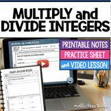 MULTIPLY AND DIVIDE INTEGERS GUIDED NOTES AND PRACTICE