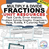 MULTIPLY & DIVIDE FRACTIONS BUNDLE Task Cards, Error Analy