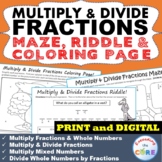 MULTIPLY & DIVIDE FRACTIONS Maze, Riddle, Coloring | Google | Distance Learning